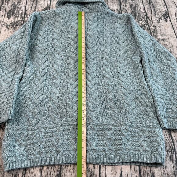NWT Aran Crafts Irish Women's Double Collar Zip Cardigan (100% Merino Wool) XL - Picture 9 of 12